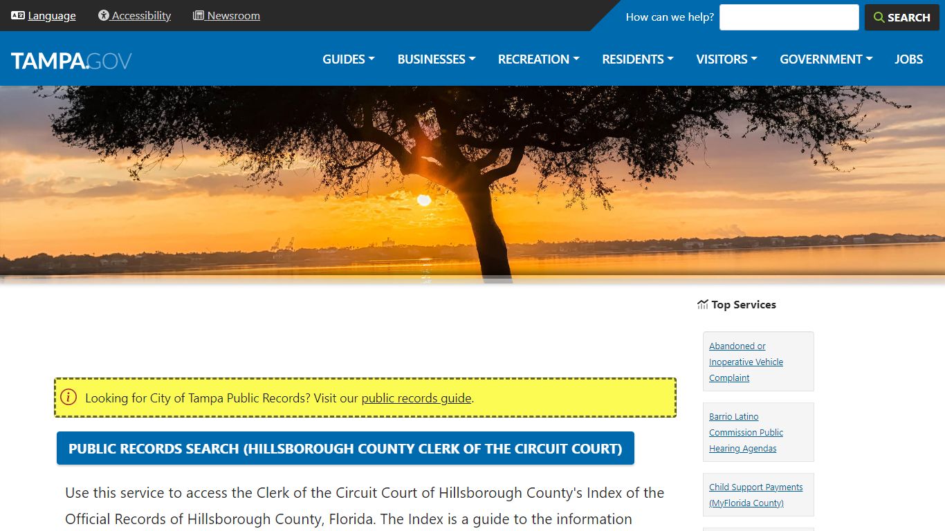Public Records Search (Hillsborough County Clerk of the Circuit Court ...